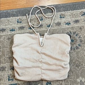 Cinched Crop Halter Top